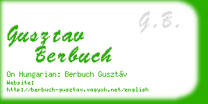 gusztav berbuch business card